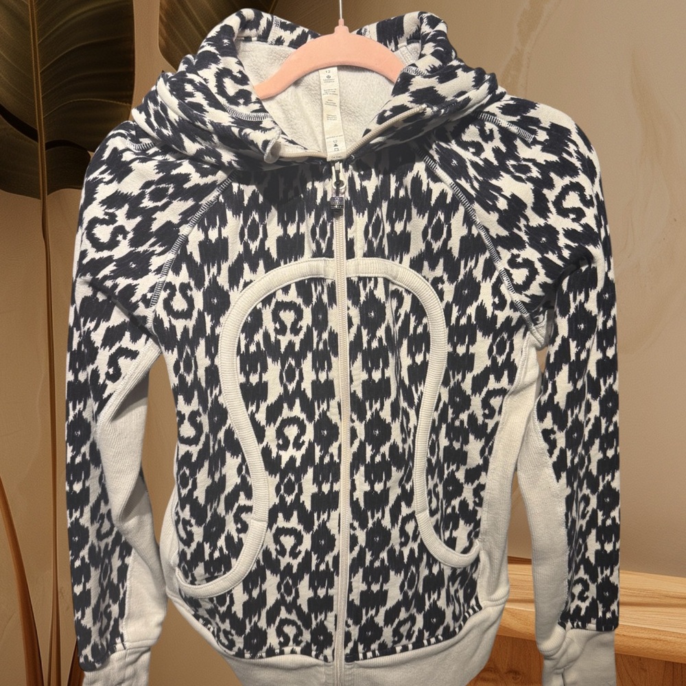 Black purple and cream scuba hoodie (rare!)